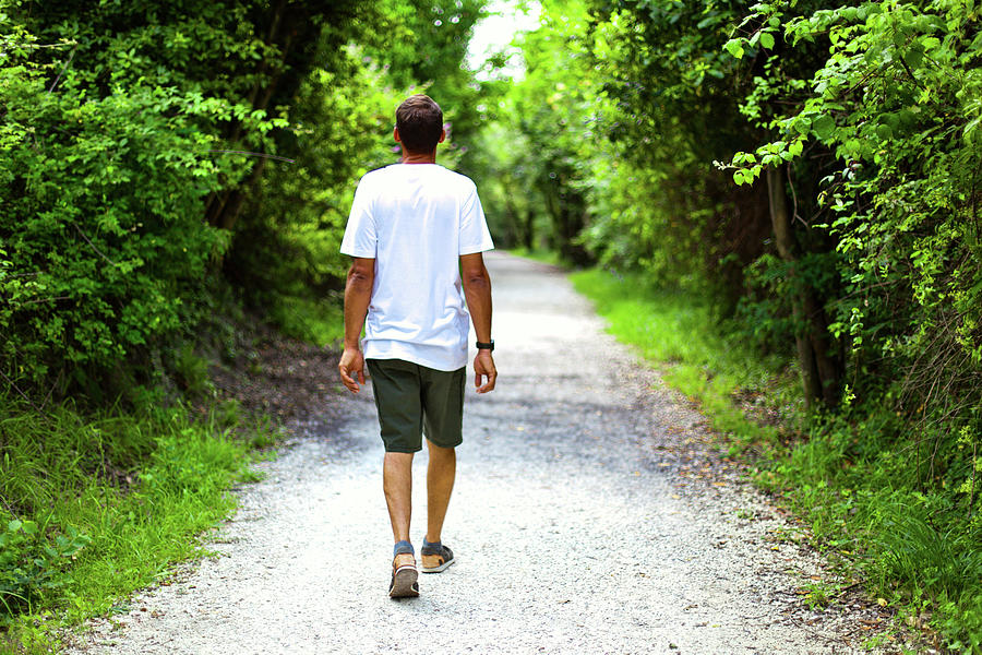Going for a walk in the park to recharge